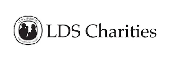 Logo of LDS Charities featuring two silhouettes and text.